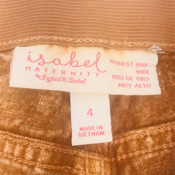 Isabel Maternity Ingrid/Isabel Women's Size 4 Side Panel Brown Carpenter Short - Picture 5 of 16